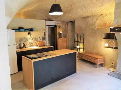 Cuisine ou kitchenette dans l'établissement Gite de Loup-Terre