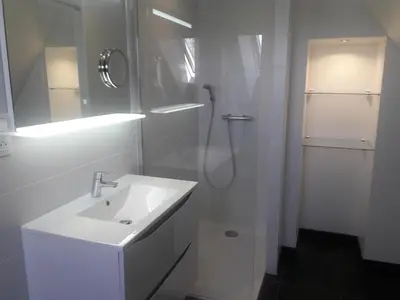 Salle de bains dans l'établissement Domaine de Bel Air