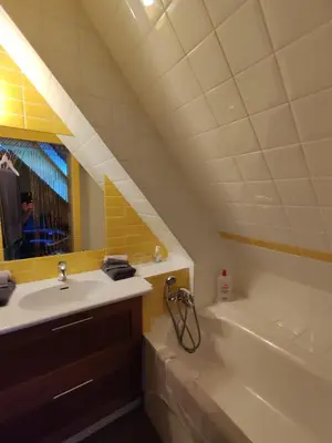 Salle de bains dans l'établissement La Hautée des Francs
