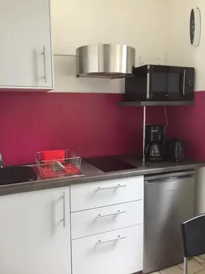 Cuisine ou kitchenette dans l'établissement Le Petit Lecoy