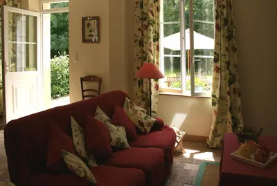 Coin salon dans l'établissement Gîte du Moulin de Montrésor
