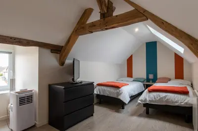 Un ou plusieurs lits dans un hébergement de l'établissement Gîtes à côté de Chambord, Blois, Cheverny