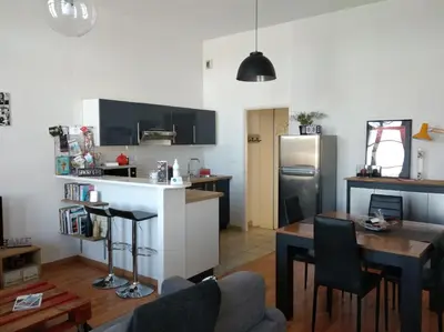 Cuisine ou kitchenette dans l'établissement Appartement de charme bord de Loire