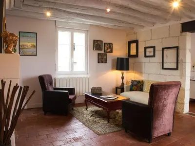 Coin salon dans l'établissement Cottage l'Orée du Cher