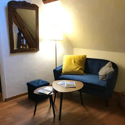 Coin salon dans l'établissement Domaine de Joreau