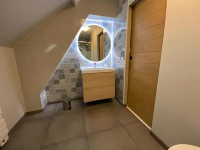 Salle de bains dans l'établissement La vieille maison