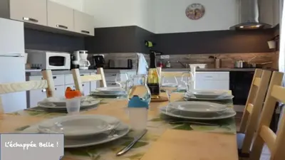 Cuisine ou kitchenette dans l'établissement Gîte L'échappée Belle !