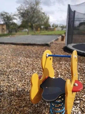 Aire de jeux pour enfants de l'établissement Roulotte de la basse biguerie proche zoo de la flèche