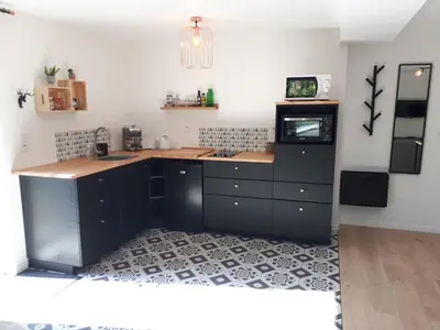 Cuisine ou kitchenette dans l'établissement Appartement Pierres de Loire- Linge inclus -1er étage