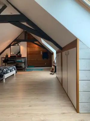 Un ou plusieurs lits dans un hébergement de l'établissement Chambre en campagne
