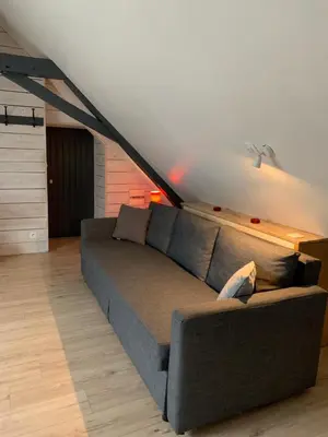 Coin salon dans l'établissement Chambre en campagne