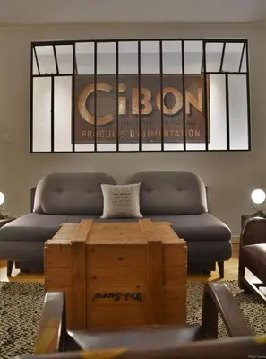 Coin salon dans l'établissement Guest house 