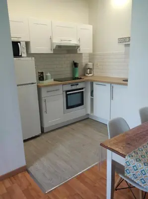 Cuisine ou kitchenette dans l'établissement Appartement calme proche de la Loire