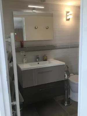 Salle de bains dans l'établissement Maison d Hôtes La Petite Jucherie