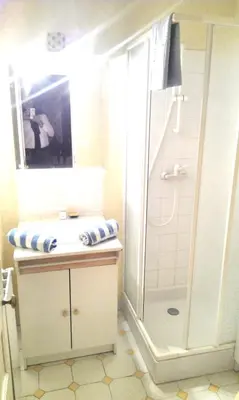 Salle de bains dans l'établissement Studio confortable à Thilouze de 55 m² avec jardin privatif