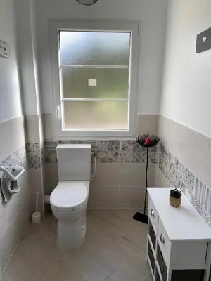 Salle de bains dans l'établissement Gîte Hibiscus