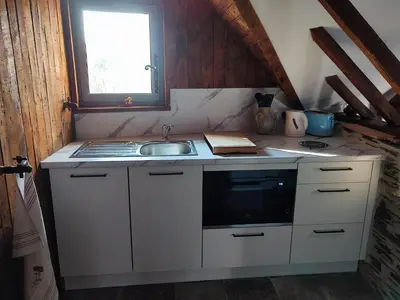 Cuisine ou kitchenette dans l'établissement Gîte Dagueloire