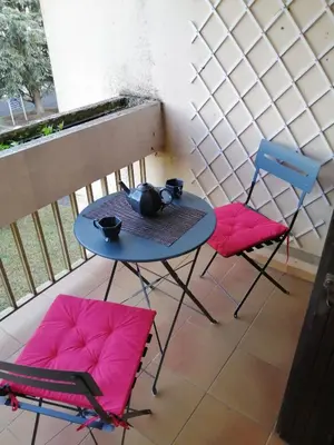 Coin salon dans l'établissement Appartement pres de beauval et des châteaux
