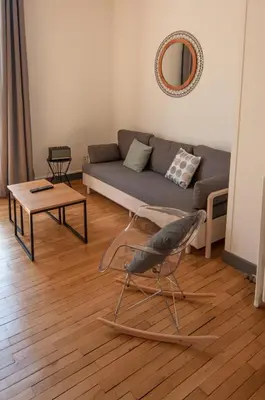 Coin salon dans l'établissement Bel appartement Tours Centre 2 chambres, 6 pers 