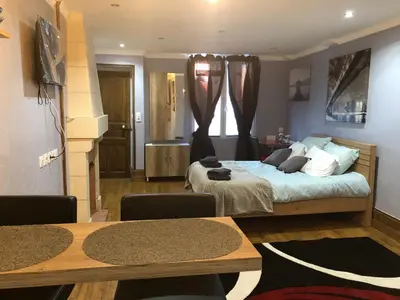 Un ou plusieurs lits dans un hébergement de l'établissement Studio Chaleureux Blois Centre