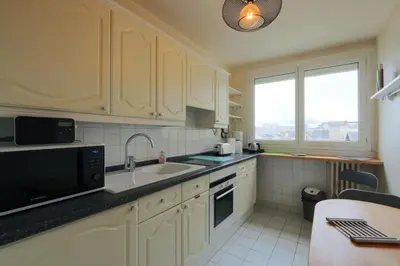 Cuisine ou kitchenette dans l'établissement T3 in the heart of Jean Jaurès with free parking