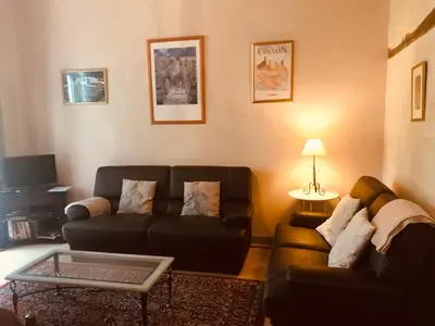 Coin salon dans l'établissement Loire Valley Cottages