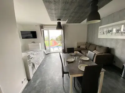 Cuisine ou kitchenette dans l'établissement Appartement du Val de Loire