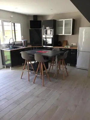 Cuisine ou kitchenette dans l'établissement La Grange du Pont