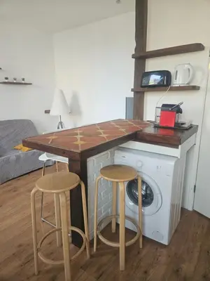 Cuisine ou kitchenette dans l'établissement Appart T2 Quartier Beaujardin