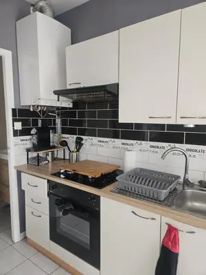 Cuisine ou kitchenette dans l'établissement Appart T2 avec cour