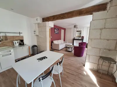 Cuisine ou kitchenette dans l'établissement Bel appartement 50m2 en plein centre de Saumur