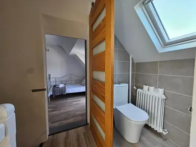 Salle de bains dans l'établissement Gîte de l'Horizon, 5mn du Zoo de Beauval