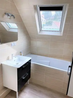 Salle de bains dans l'établissement Gîte de l'Horizon, 5mn du Zoo de Beauval