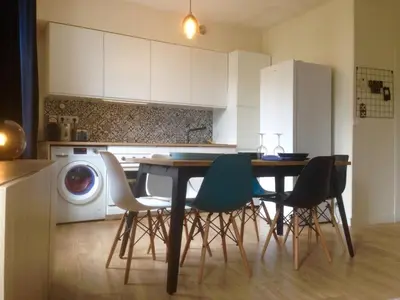 Cuisine ou kitchenette dans l'établissement Joli Appartement Le Gutenberg T2 4p Quartier Mirabeau Proche Gare