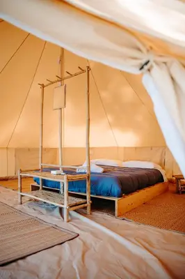 Un ou plusieurs lits dans un hébergement de l'établissement Lodg'ing Nature Camp Châteaux de la Loire