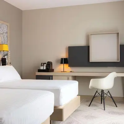 Un ou plusieurs lits dans un hébergement de l'établissement Hilton Garden Inn Tours Centre, France