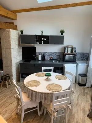 Cuisine ou kitchenette dans l'établissement Au bout du pont
