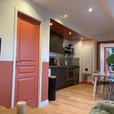 Cuisine ou kitchenette dans l'établissement Gîte au pied du château de Chaumont-Sur-Loire, Chambord et Amboise
