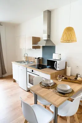 Cuisine ou kitchenette dans l'établissement Appartement confort avec parking privé à Saumur