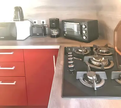 Cuisine ou kitchenette dans l'établissement Charmante maison à Mouterre-Silly avec jardin et terrasse
