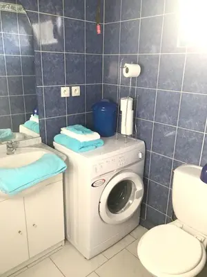 Salle de bains dans l'établissement Charmante maison à Mouterre-Silly avec jardin et terrasse