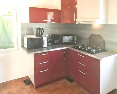 Cuisine ou kitchenette dans l'établissement Charmante maison à Mouterre-Silly avec jardin et terrasse