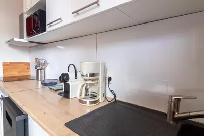 Cuisine ou kitchenette dans l'établissement DUPLEX LE SAINT JEAN