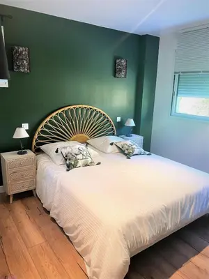 Un ou plusieurs lits dans un hébergement de l'établissement La Maison d'Elena 1,5km du Zoo,confortable et détente assurée