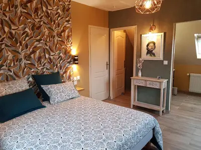 Un ou plusieurs lits dans un hébergement de l'établissement Chambres d hôtes de la Mauguinière