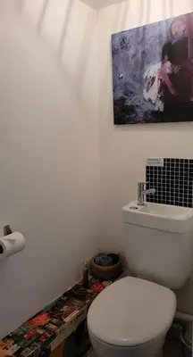Salle de bains dans l'établissement Au creux des vignes