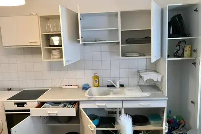 Cuisine ou kitchenette dans l'établissement Appart T2 spacieux proche Gare TGV