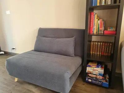 Coin salon dans l'établissement Appartement à la campagne avec piscine