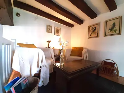 Coin salon dans l'établissement En plein Coeur : charmant gite centre Amboise