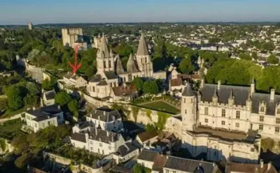 Vue générale sur Loches ou vue de la ville depuis le B&B/chambre d'hôtes